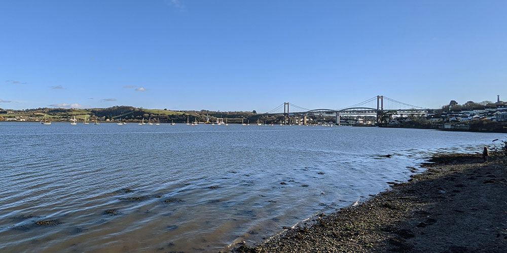 Tamar river with tamar bridge in background